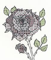 XBW6 Набір для вишивання хрестом Blackwork Rose "Троянда" Bothy Threads | інтернет-магазин 'Елена-Рукоделие'